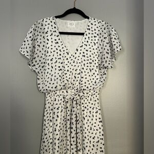 White Floral Midi Dress